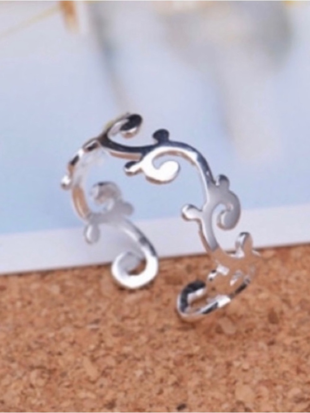 Sterling Silver Filigree Open Band Ring - Silver